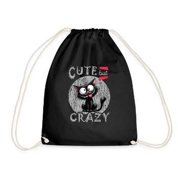 Cat Lover Ugly Funny Sayings Cats - Drawstring Bag - black - Front