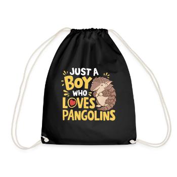 Just A Boy Who Loves Pangolins Nocturnal Mammals - Drawstring Bag - black - Front