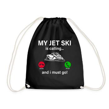 Mon jet ski m’appelle... Et je dois y aller ! - jet ski n— - Sac de sport léger - noir - Devant
