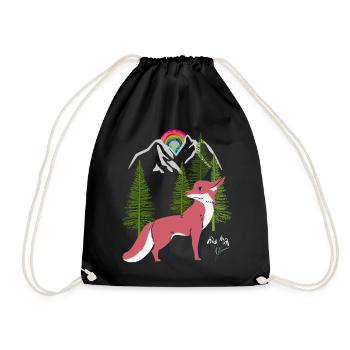 Fuchs Füchse Natur Märchen - Turnbeutel - Schwarz - Vorne