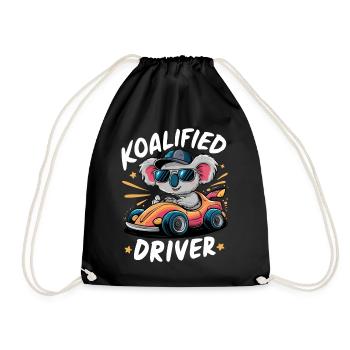 Koalifizierter Fahrer Lustiges Fahren Koala Neuer Fahrer - Turnbeutel - Schwarz - Vorne