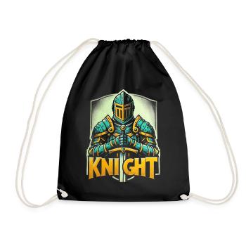 Knight Armor Sword Medieval - Drawstring Bag - black - Front