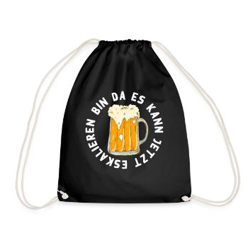 It Can Escalate Funny Beer Design - Drawstring Bag - black - Front