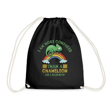 I'm more confused than a chameleon - Drawstring Bag - black - Front