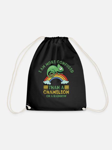 Ich Bin Verwirrter Als Ein Chamäleon - Turnbeutel - Schwarz