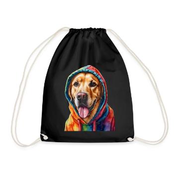 Labrador Retriever Sweat à capuche chien Funny Design Print - Sac de sport léger - noir - Devant