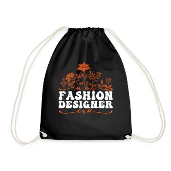 In My Fashion Designer Era With Flowers - Drawstring Bag - black - Front