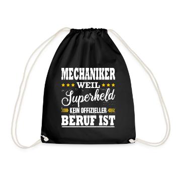 Mechaniker Superheld Kfzler Prüfung Bestanden - Turnbeutel - Schwarz - Vorne