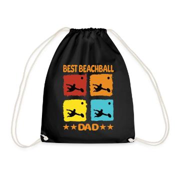 Best Beachball Dad - Drawstring Bag - black - Front