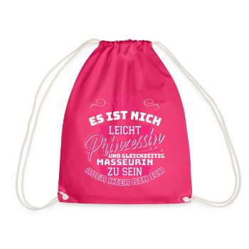 Prinzessin & Masseurin - Physio Physiotherapeutin - Turnbeutel - Fuchsia - Vorne
