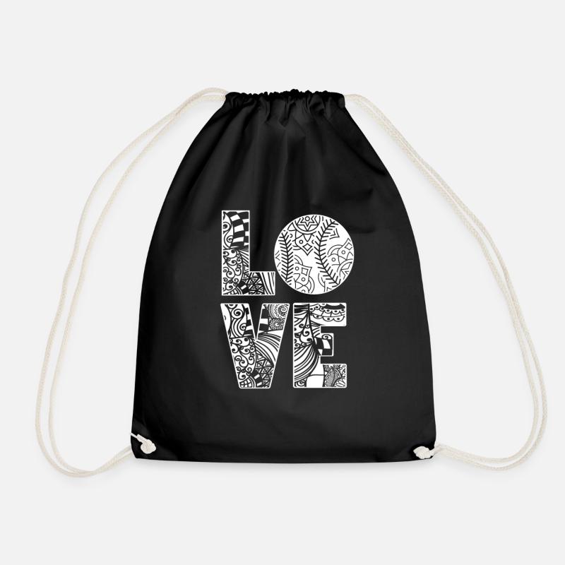 Baseball Softball Mama Love Baseball - Turnbeutel - Schwarz