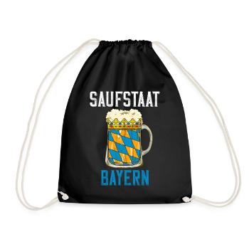 Saufstaat Bayern Für Begeisterte Biertrinker - Turnbeutel - Schwarz - Vorne
