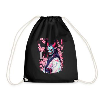 Oni Samouraï Vaporwave Esthétique Japon Culture - Sac de sport léger - noir - Devant