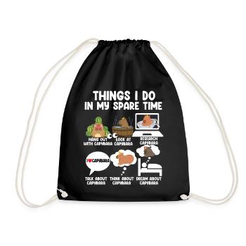 Ce que je fais pendant mon temps libre Capybara - Sac de sport léger - noir - Devant