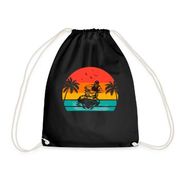 Jetskiing jet ski Jetski Lover Jetski Racing - Drawstring Bag - black - Front