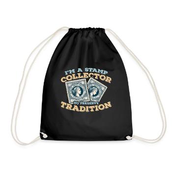 I'm A Stamp Collector To Preserve Stamp Collecting - Drawstring Bag - black - Front