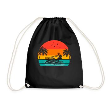 Jetskiing jet ski Jetski Lover Jetski Racing - Drawstring Bag - black - Front