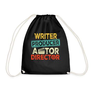 Writer Producer Actor Director Retro Funny - Drawstring Bag - black - Front
