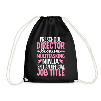 Préscolaire Directeur Multitâche Ninja Drôle Pré K - Sac de sport léger - noir - Devant