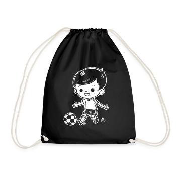 Dessin de garçon de football - Sac de sport léger - noir - Devant