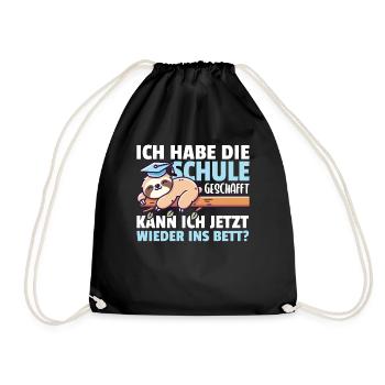 School Graduate Realschule Hauptschule School - Drawstring Bag - black - Front