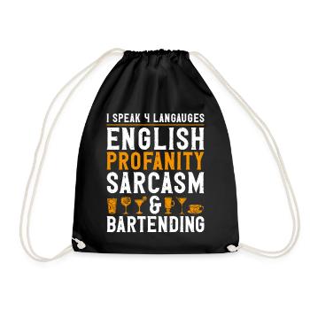 Bartender Mixologist I Speak 4 - Turnbeutel - Schwarz - Vorne