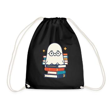Book Lover Style Cute Bookish Design - Drawstring Bag - black - Front