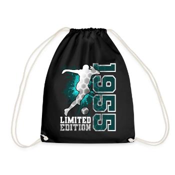 1955 Football Limited Edition Birthday - Drawstring Bag - black - Front