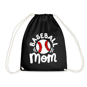 Baseball Baseball-Spieler Baseball-Mama - Turnbeutel - Schwarz - Vorne
