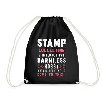 Stamp Collecting Started Out As A Stamp Lover - Drawstring Bag - black - Front