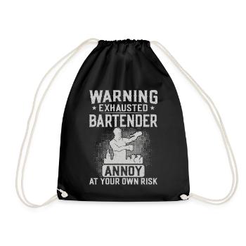 Bartender Mixologist Warning - Turnbeutel - Schwarz - Vorne