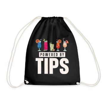 Bartender Mixologist Powered By - Drawstring Bag - black - Front