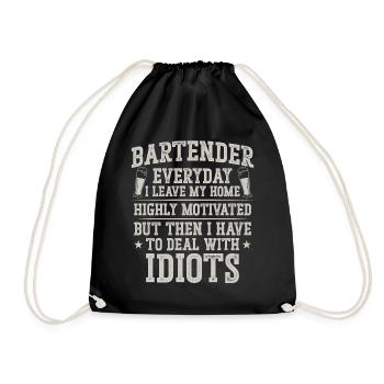 Bartender Mixologist Bartender - Turnbeutel - Schwarz - Vorne