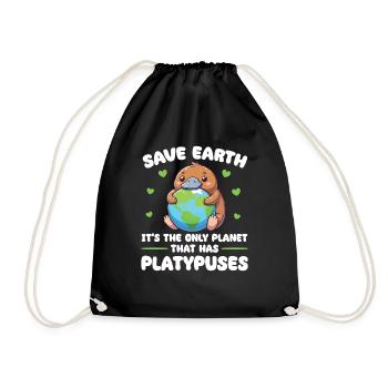Is the only platypus planet Earth Day - Drawstring Bag - black - Front