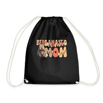 Bergamo Shepherd Dog Groovy Bergamasco Mom - Drawstring Bag - black - Front