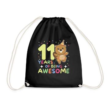 Castor pour son 11e anniversaire Enfants de onze ans - Sac de sport léger - noir - Devant