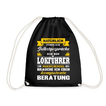 Zugfahrer Zugführer Selbstgespräche Lokführer Zug - Turnbeutel - Schwarz - Vorne