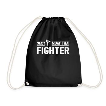 Muay Thai Fighter - Sexy Muay Thai Fighter - Drawstring Bag - black - Front