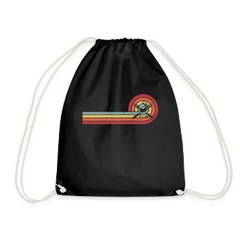 BBQ Barbecue Vintage Grill Barbecue Grill - Drawstring Bag - black - Front