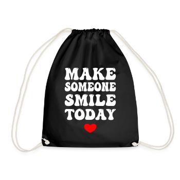 Make Someone Smile Today - Drawstring Bag - black - Front