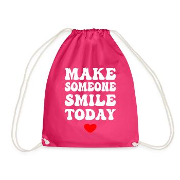 Make Someone Smile Today - Turnbeutel - Fuchsia - Vorne