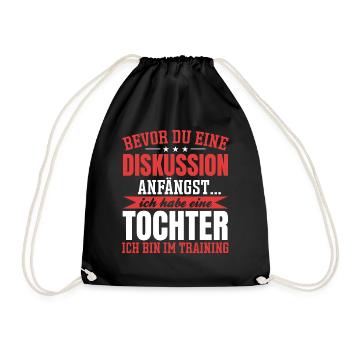 Diskussionsprofi Humor u. starke Nerven für Eltern - Turnbeutel - Schwarz - Vorne