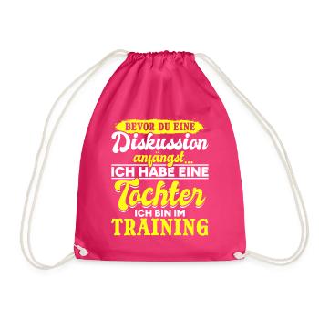 Diskussionsprofi Humor u. starke Nerven für Eltern - Turnbeutel - Fuchsia - Vorne