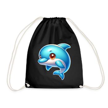 Delfin - Turnbeutel - Schwarz - Vorne