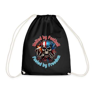 Aggressive Skull for American Football - Drawstring Bag - black - Front
