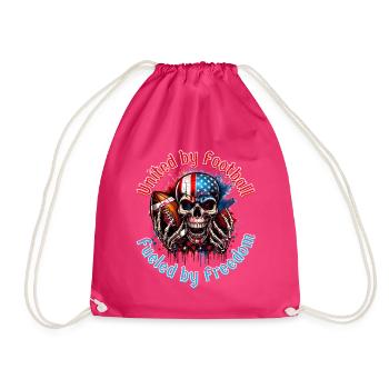 4. Juli American Football Skull U. S. FLag - Turnbeutel - Fuchsia - Vorne