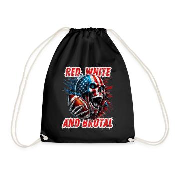 Crâne américain et football dans un style dynamique - Sac de sport léger - noir - Devant