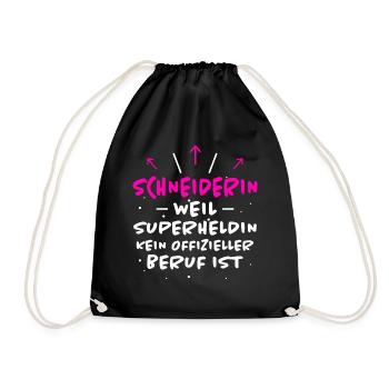 Schneiderin Spruch Lustiges Schneiderin Geschenk - Turnbeutel - Schwarz - Vorne