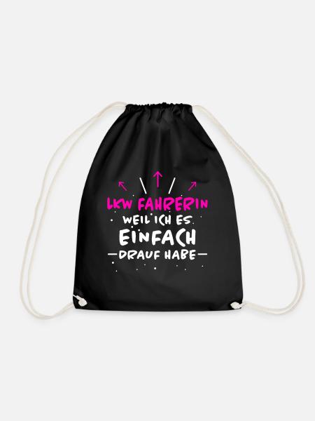 LKW Fahrerin Spruch Fun Lastwagenfahrerin Geschenk - Turnbeutel - Schwarz