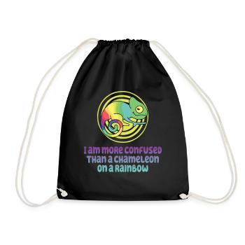 I'm more confused than a chameleon - Drawstring Bag - black - Front